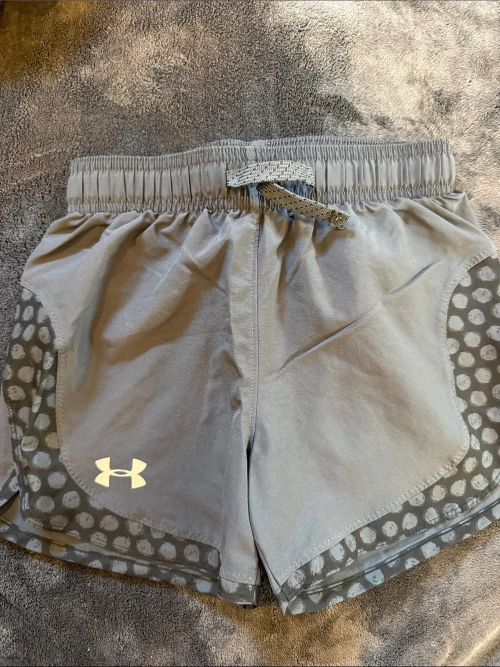 Under Armour Gray Girls' Athletic Shorts with Polka-Trim